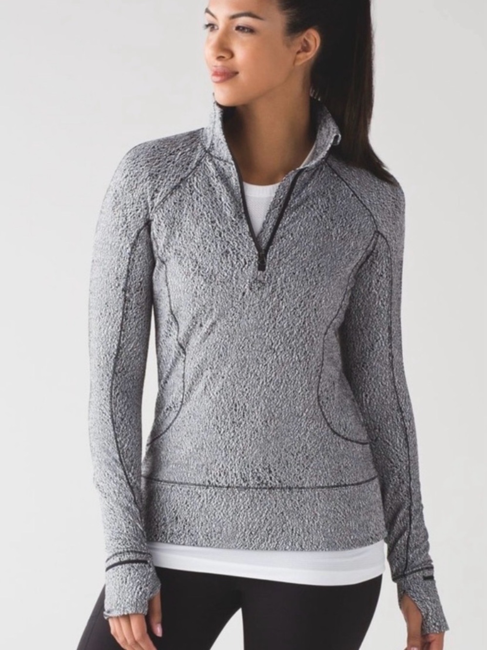 lululemon athletica Gray Heather Quarter-Zip Hoodie